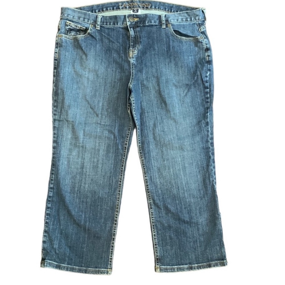 LANDS END WOMENS DENIM JEANS FIT 1 MODERN STRETCH HIGH RISE SIZE 18